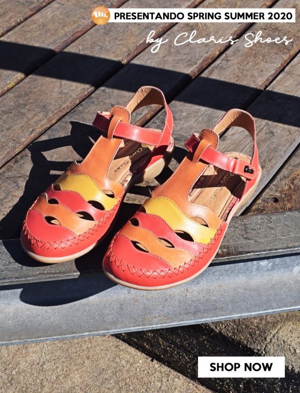 sandalias naranja y amarillo primavera verano 2020 Señoras Claris Shoes