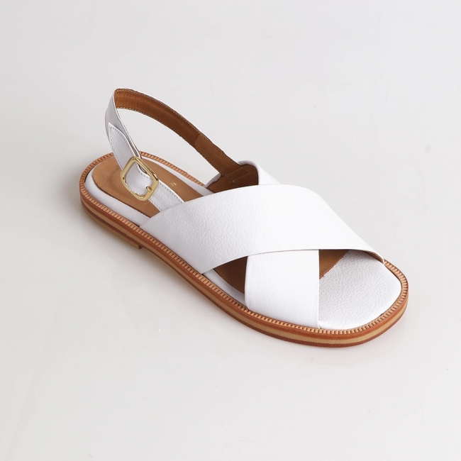 sandalias blancas planas verano 2023 calzados De Maria